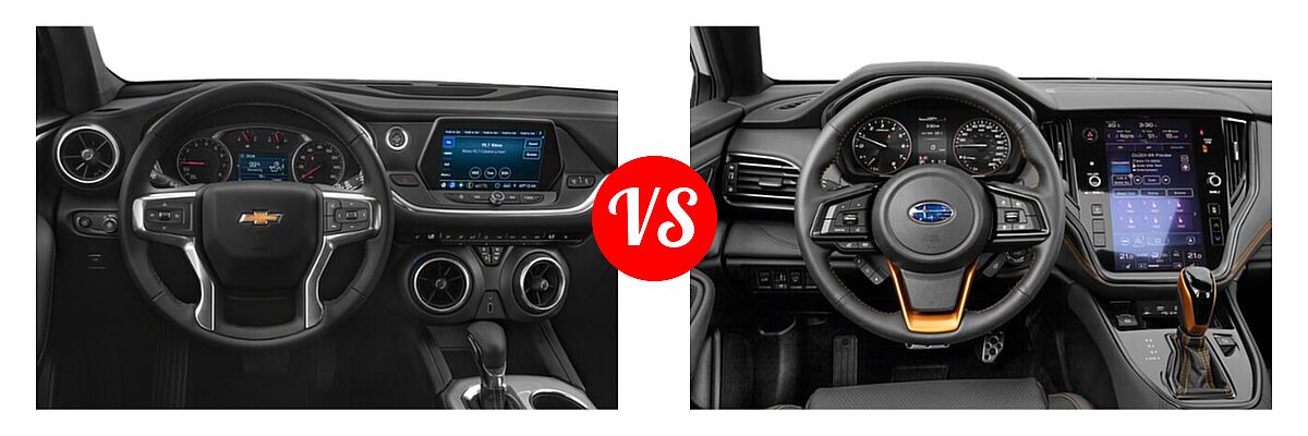2022 Chevrolet Blazer SUV LT / Premier / RS vs. 2022 Subaru Outback SUV Wilderness - Dashboard Comparison