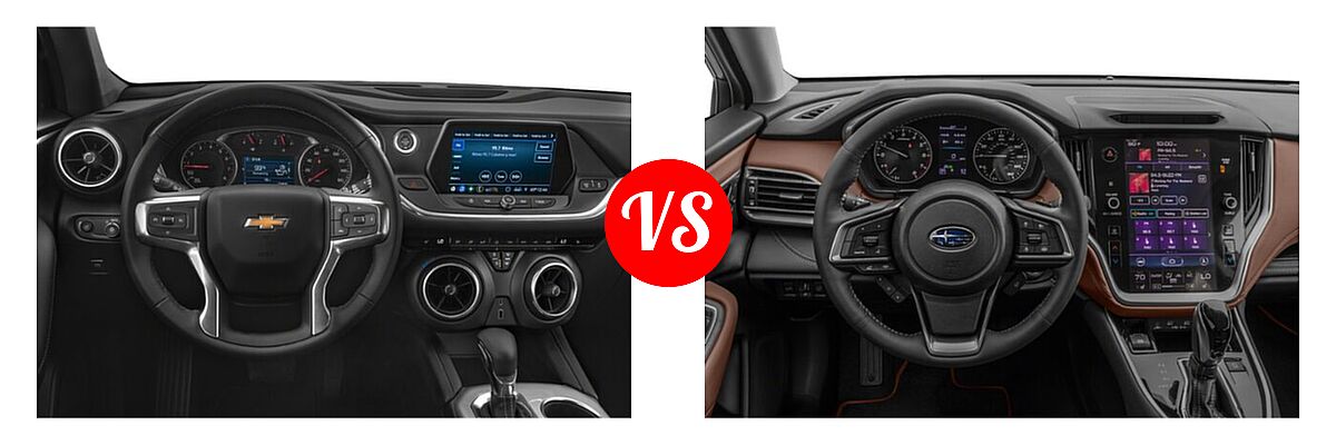 2022 Chevrolet Blazer SUV LT / Premier / RS vs. 2022 Subaru Outback SUV Touring - Dashboard Comparison