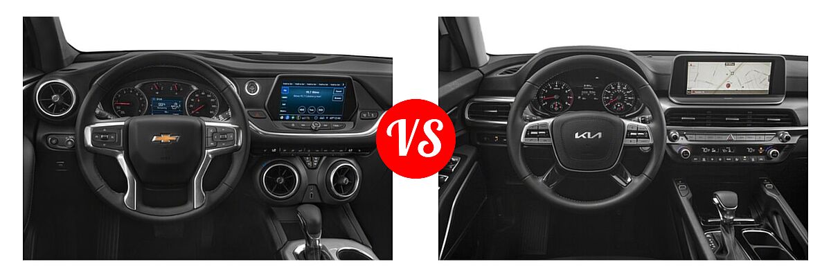 2022 Chevrolet Blazer SUV LT / Premier / RS vs. 2022 Kia Telluride SUV S - Dashboard Comparison