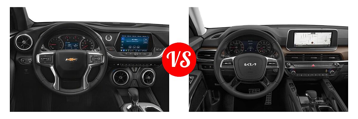 2022 Chevrolet Blazer SUV LT / Premier / RS vs. 2022 Kia Telluride SUV SX - Dashboard Comparison