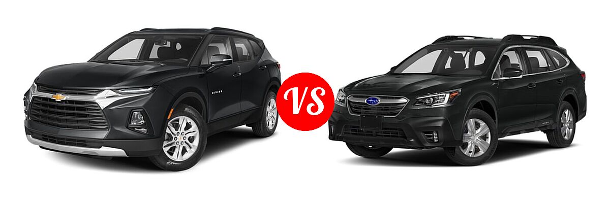 2022 Chevrolet Blazer SUV LT / Premier / RS vs. 2022 Subaru Outback SUV Limited XT - Front Left Comparison