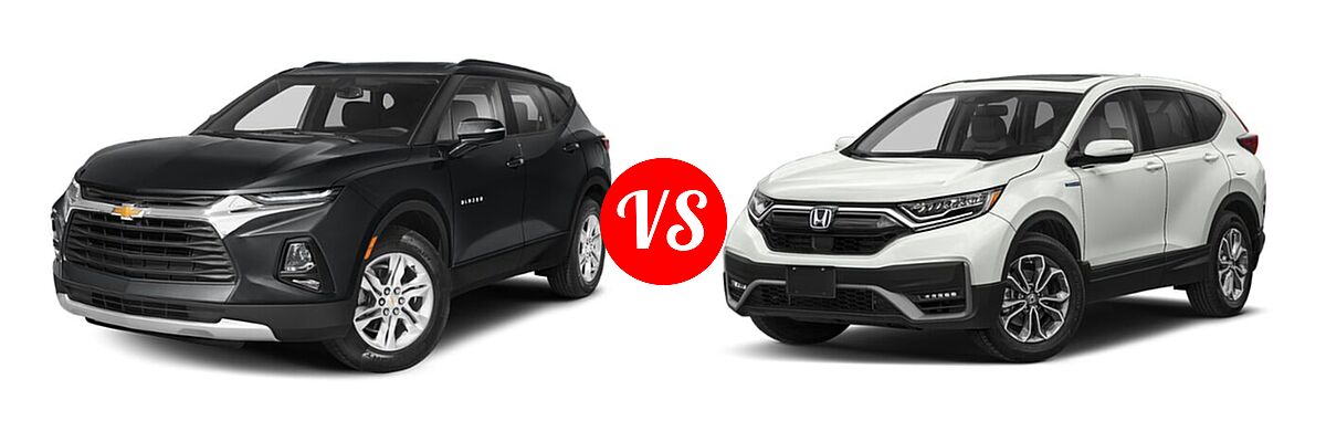 2022 Chevrolet Blazer SUV LT / Premier / RS vs. 2022 Honda CR-V SUV Hybrid EX-L - Front Left Comparison