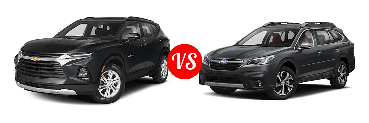 2022 Chevrolet Blazer SUV LT / Premier / RS vs. 2022 Subaru Outback SUV Touring - Front Left Comparison