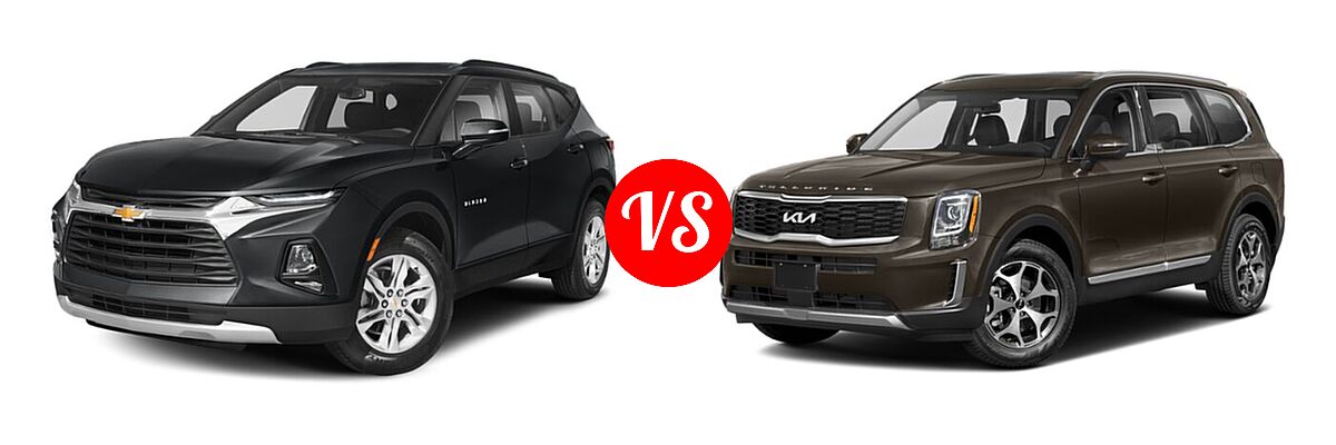 2022 Chevrolet Blazer SUV LT / Premier / RS vs. 2022 Kia Telluride SUV LX - Front Left Comparison