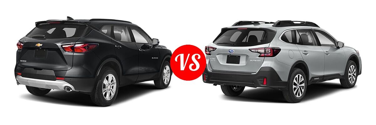 2022 Chevrolet Blazer SUV LT / Premier / RS vs. 2022 Subaru Outback SUV CVT - Rear Right Comparison