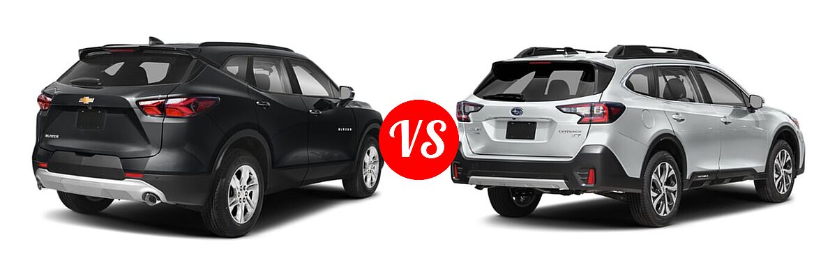 2022 Chevrolet Blazer SUV LT / Premier / RS vs. 2022 Subaru Outback SUV Limited - Rear Right Comparison