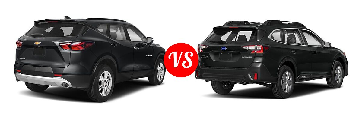 2022 Chevrolet Blazer SUV LT / Premier / RS vs. 2022 Subaru Outback SUV Limited XT - Rear Right Comparison