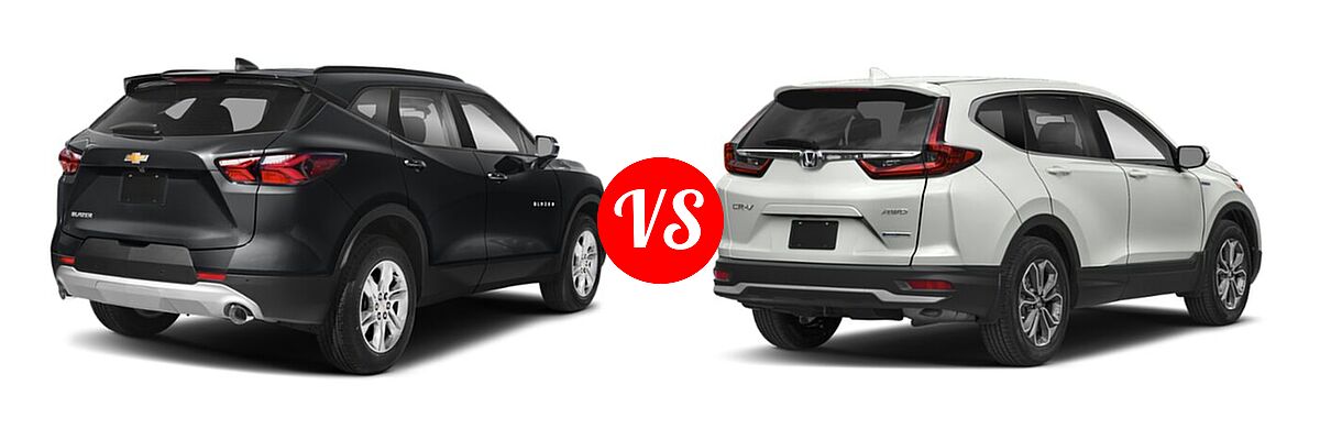 2022 Chevrolet Blazer SUV LT / Premier / RS vs. 2022 Honda CR-V SUV Hybrid EX-L - Rear Right Comparison