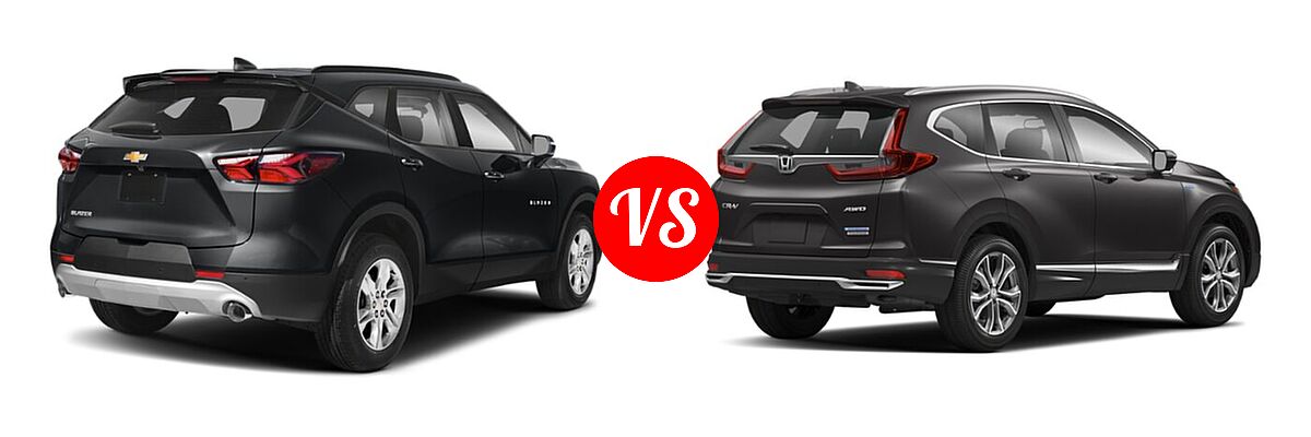 2022 Chevrolet Blazer SUV LT / Premier / RS vs. 2022 Honda CR-V SUV Hybrid Touring - Rear Right Comparison