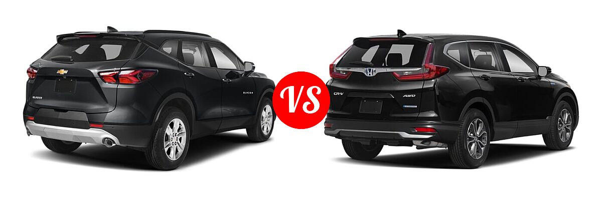 2022 Chevrolet Blazer SUV LT / Premier / RS vs. 2022 Honda CR-V SUV Hybrid EX - Rear Right Comparison