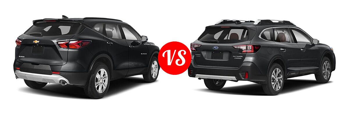 2022 Chevrolet Blazer SUV LT / Premier / RS vs. 2022 Subaru Outback SUV Touring - Rear Right Comparison