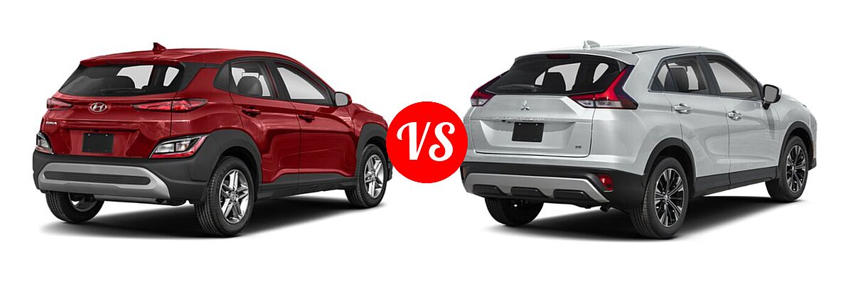2022 Hyundai Kona SUV N Line / SE vs. 2022 Mitsubishi Eclipse Cross SUV SE - Rear Right Comparison