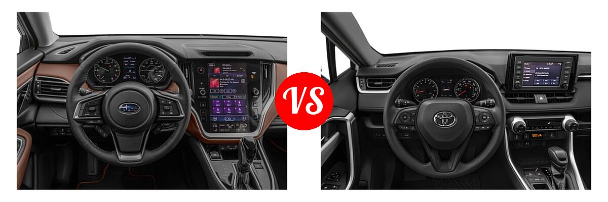 2022 Subaru Outback SUV Touring vs. 2022 Toyota RAV4 SUV XLE / XLE Premium - Dashboard Comparison