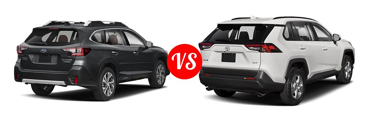 2022 Subaru Outback SUV Touring vs. 2022 Toyota RAV4 SUV XLE / XLE Premium - Rear Right Comparison