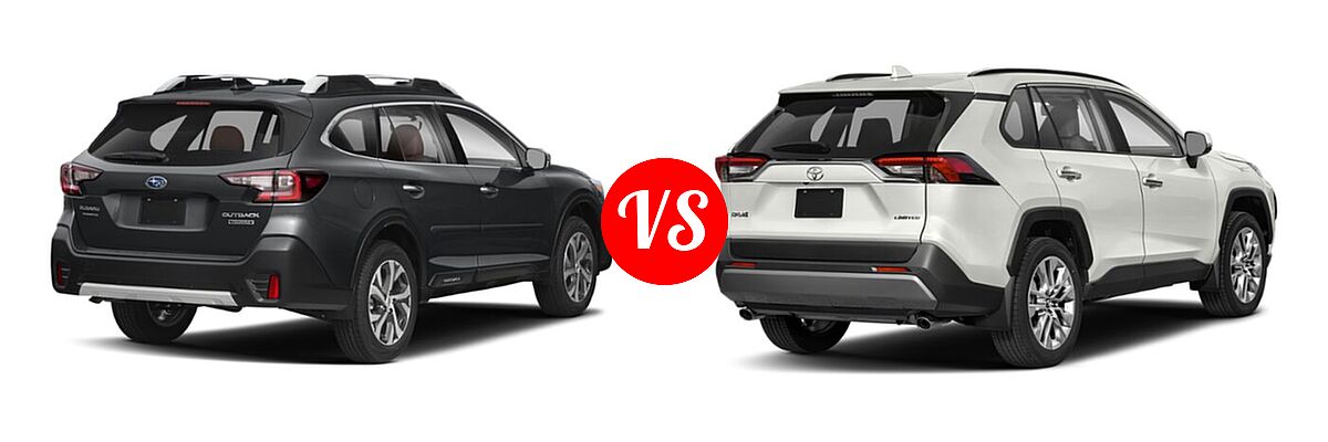 2022 Subaru Outback SUV Touring vs. 2022 Toyota RAV4 SUV Limited - Rear Right Comparison