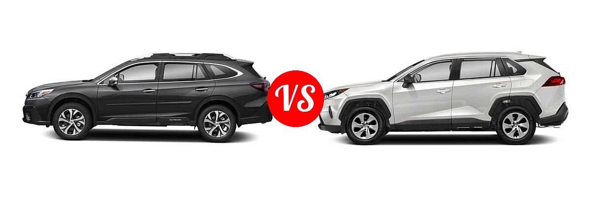 2022 Subaru Outback SUV Touring vs. 2022 Toyota RAV4 SUV LE - Side Comparison