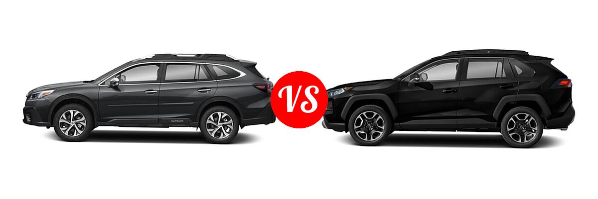 2022 Subaru Outback SUV Touring vs. 2022 Toyota RAV4 SUV Adventure - Side Comparison