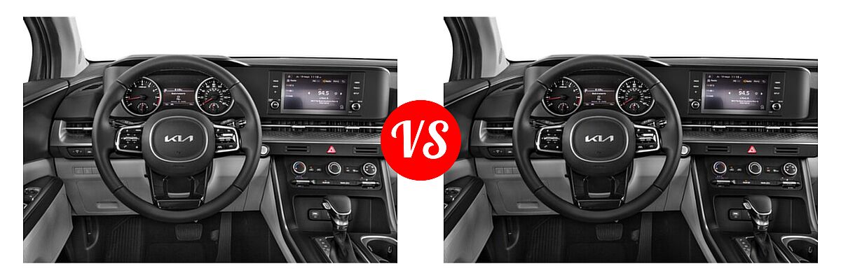 2022 Kia Cadenza Minivan LX / LXS vs. 2023 Kia Carnival Minivan LX - Dashboard Comparison