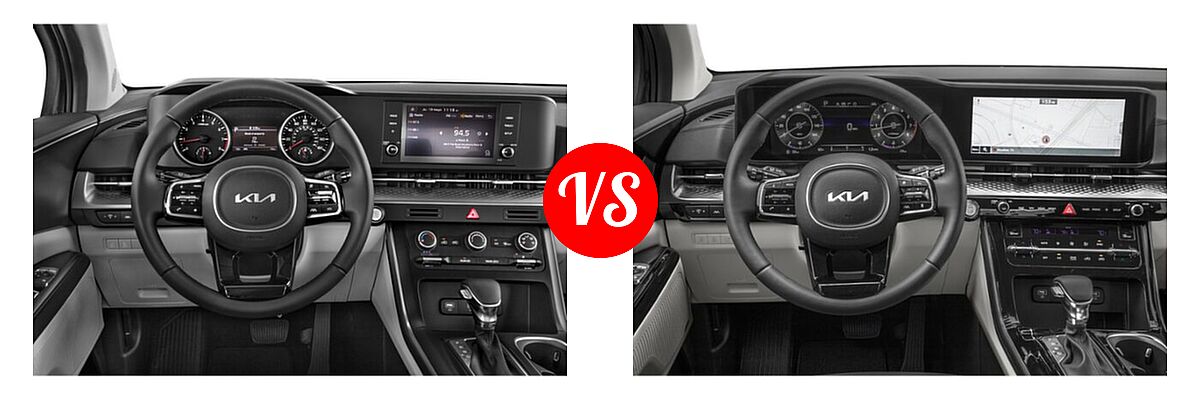 2022 Kia Cadenza Minivan LX / LXS vs. 2023 Kia Carnival Minivan SX Prestige - Dashboard Comparison