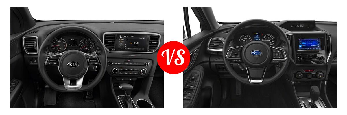 2022 Kia Sportage SUV Nightfall vs. 2022 Subaru Forester SUV CVT - Dashboard Comparison