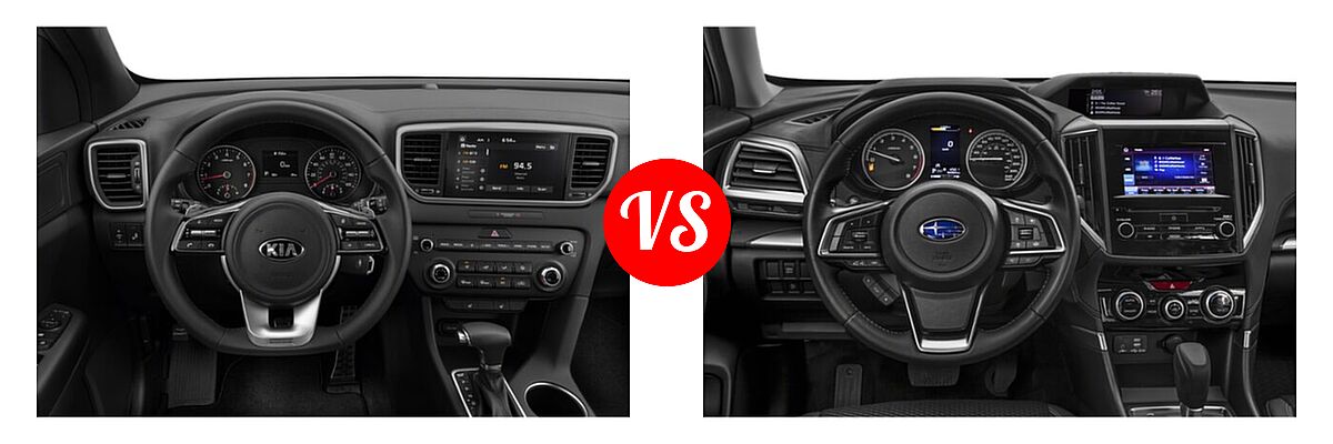 2022 Kia Sportage SUV Nightfall vs. 2022 Subaru Forester SUV Premium - Dashboard Comparison