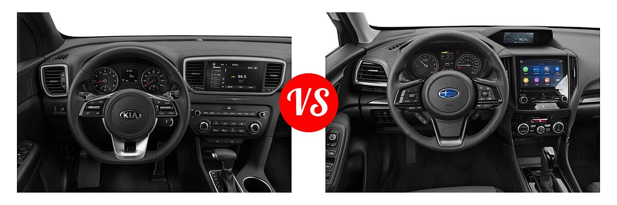 2022 Kia Sportage SUV Nightfall vs. 2022 Subaru Forester SUV Sport - Dashboard Comparison