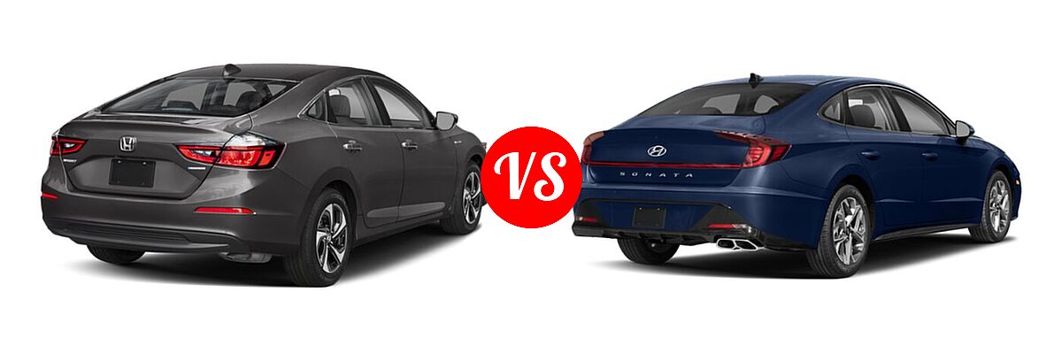 2022 Honda Insight Sedan Hybrid EX vs. 2022 Hyundai Sonata Sedan SEL - Rear Right Comparison