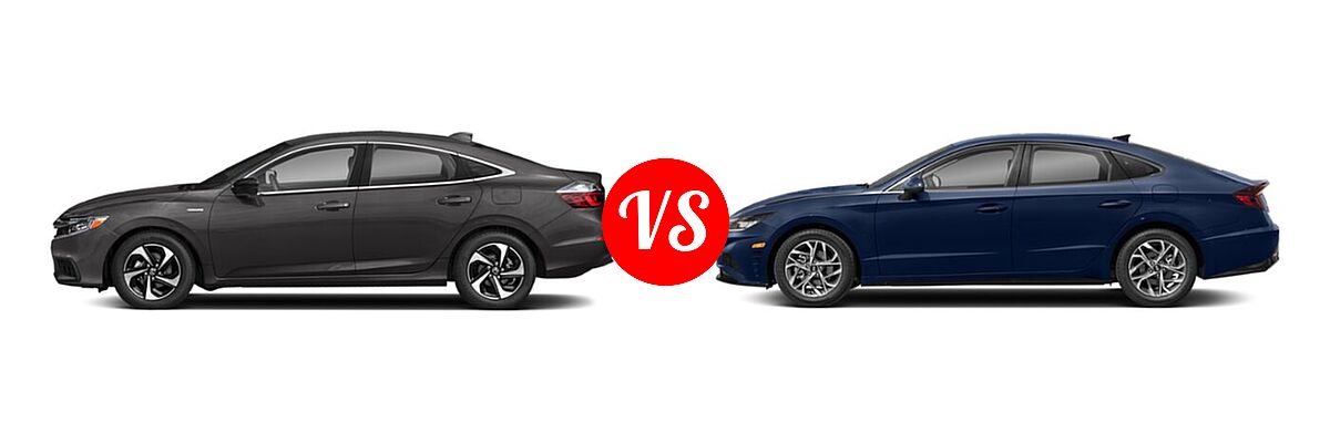 2022 Honda Insight Sedan Hybrid EX vs. 2022 Hyundai Sonata Sedan SEL - Side Comparison