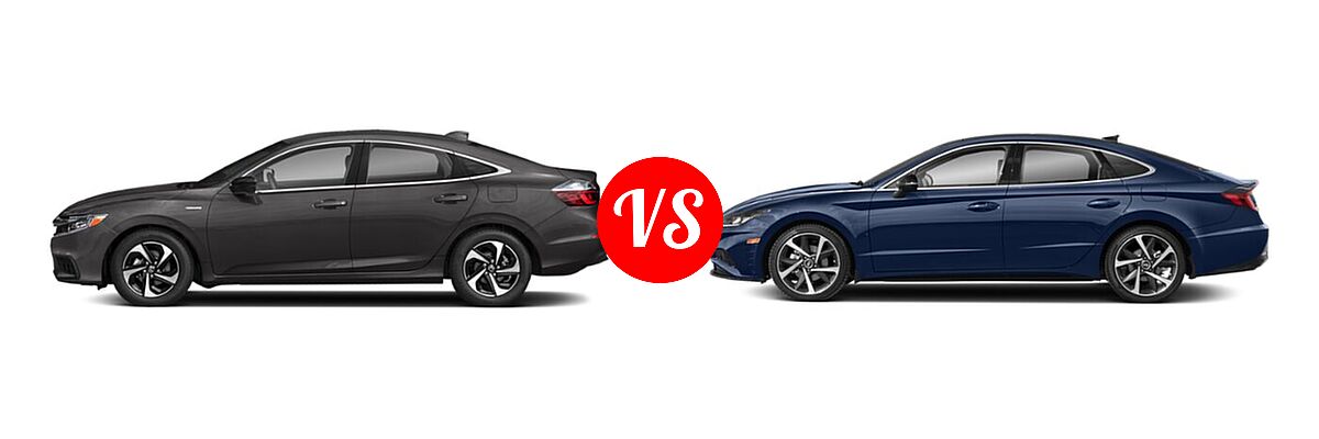2022 Honda Insight Sedan Hybrid EX vs. 2022 Hyundai Sonata Sedan SEL Plus - Side Comparison