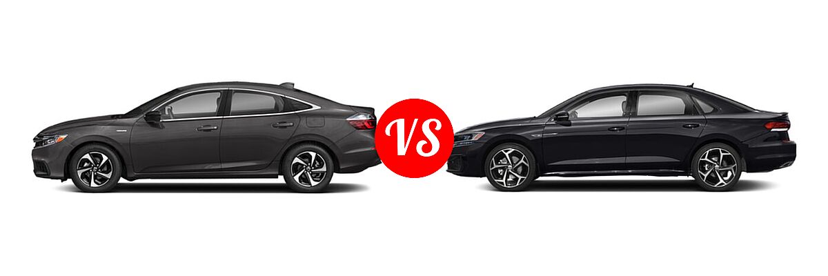 2022 Honda Insight Sedan Hybrid EX vs. 2022 Volkswagen Passat Sedan 2.0T R-Line - Side Comparison