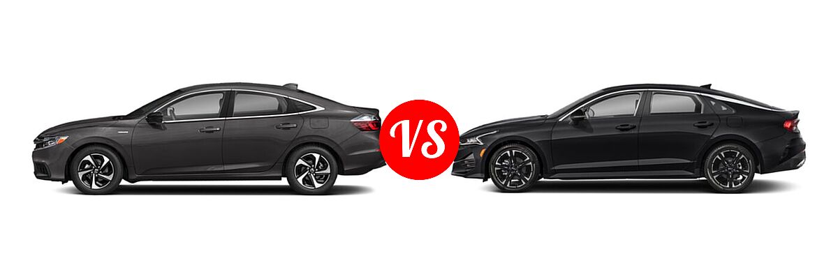 2022 Honda Insight Sedan Hybrid EX vs. 2022 Kia K5 Sedan GT-Line - Side Comparison