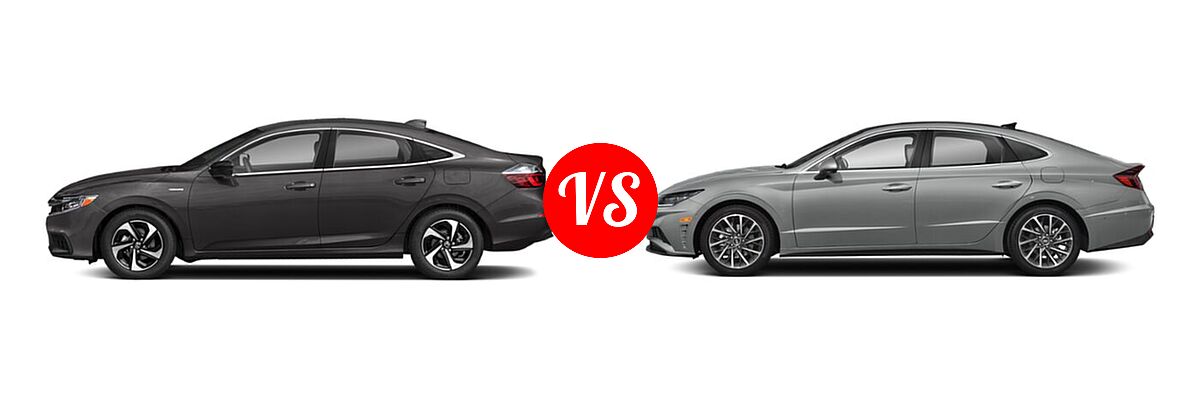 2022 Honda Insight Sedan Hybrid EX vs. 2022 Hyundai Sonata Sedan Limited / N Line Night Edition - Side Comparison