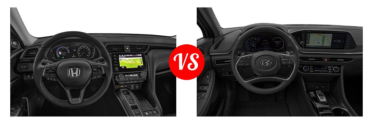 2022 Honda Insight Sedan Hybrid Touring vs. 2022 Hyundai Sonata Sedan Limited / N Line Night Edition - Dashboard Comparison
