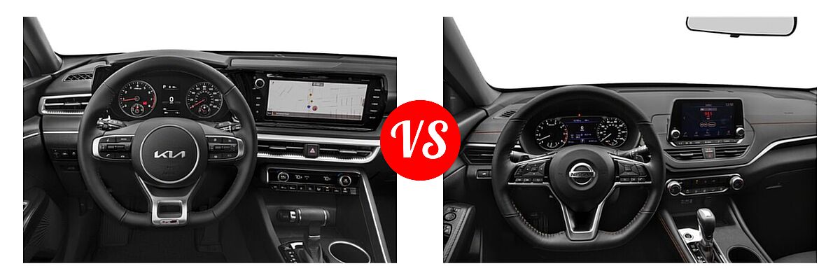 2022 Kia K5 Sedan GT-Line vs. 2022 Nissan Altima Sedan 2.0 SR / 2.5 SR - Dashboard Comparison