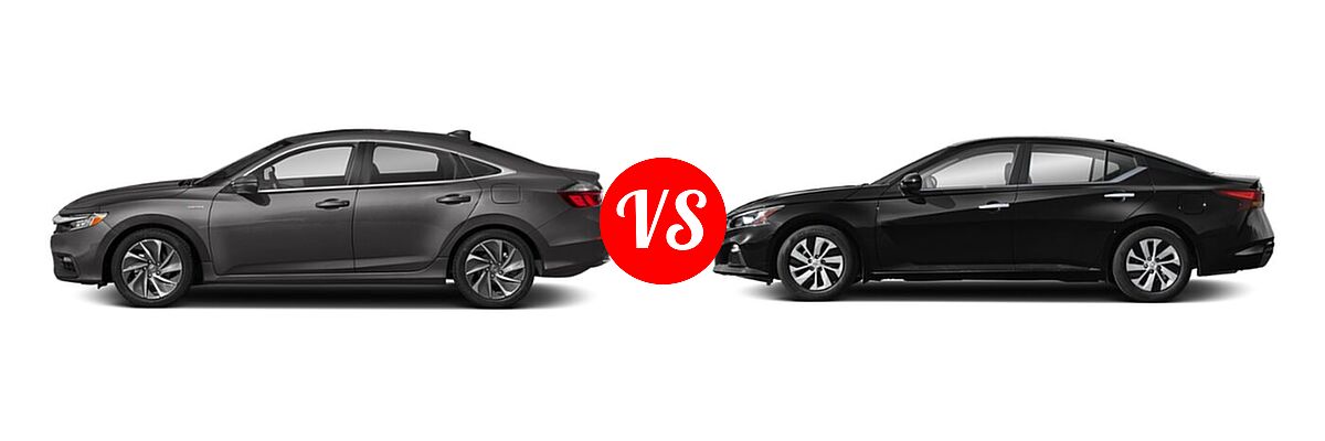 2022 Honda Insight Sedan Hybrid Touring vs. 2022 Nissan Altima Sedan 2.5 Platinum / 2.5 SL / 2.5 SV - Side Comparison