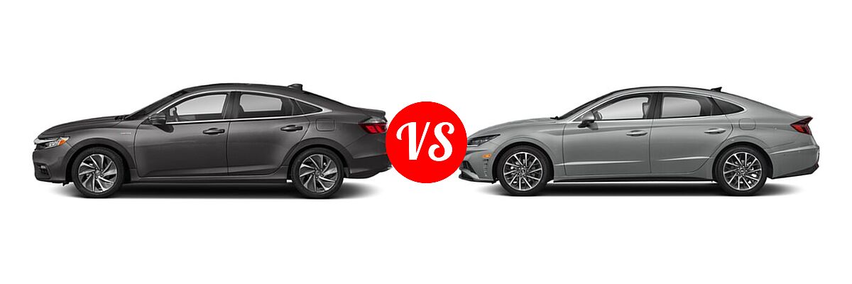 2022 Honda Insight Sedan Hybrid Touring vs. 2022 Hyundai Sonata Sedan Limited / N Line Night Edition - Side Comparison