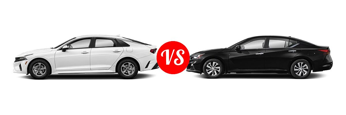 2022 Kia K5 Sedan EX / GT / LX / LXS vs. 2022 Nissan Altima Sedan 2.5 S - Side Comparison