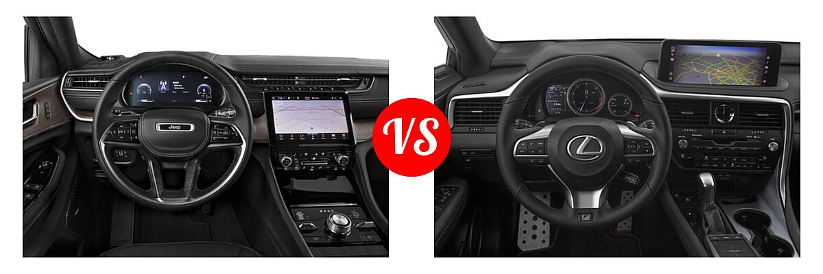 2022 Jeep Grand Cherokee L SUV Overland vs. 2022 Lexus RX 350 SUV RX 350 F SPORT Appearance / RX 350 F SPORT Handling - Dashboard Comparison