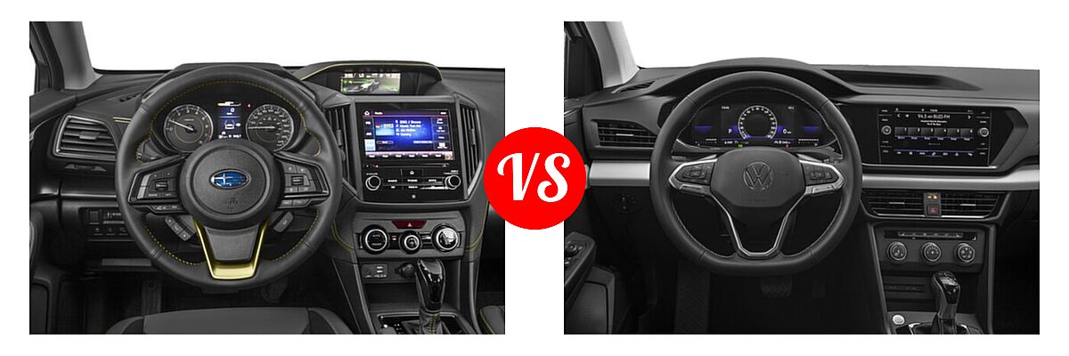 2022 Subaru Crosstrek SUV Sport vs. 2022 Volkswagen Taos SUV SE - Dashboard Comparison