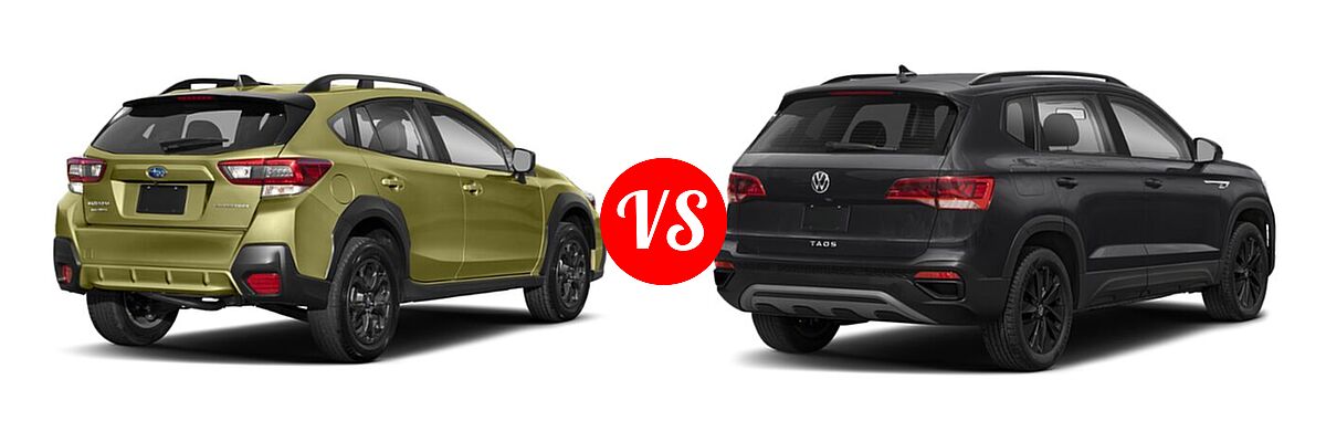 2022 Subaru Crosstrek SUV Sport vs. 2022 Volkswagen Taos SUV S - Rear Right Comparison