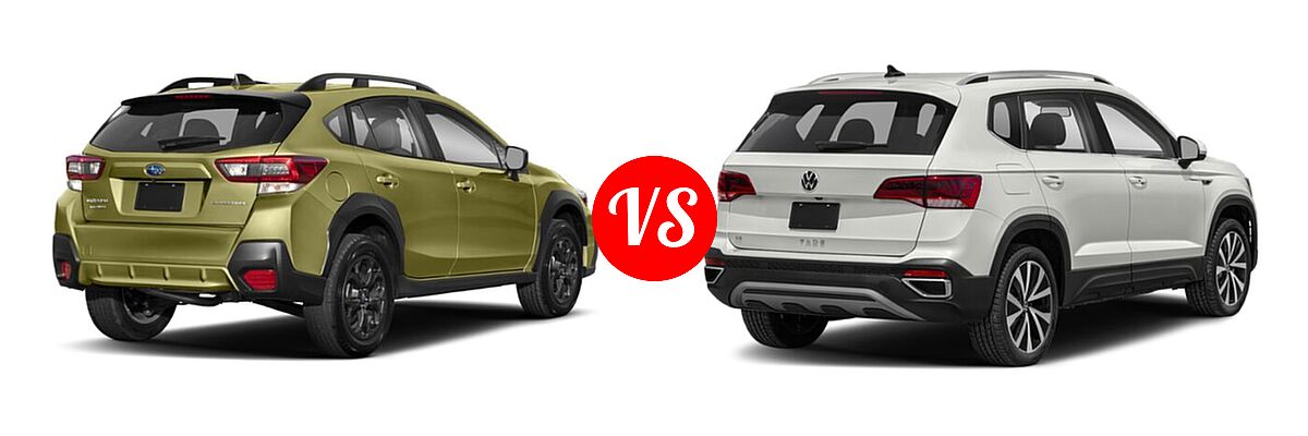 2022 Subaru Crosstrek SUV Sport vs. 2022 Volkswagen Taos SUV SE - Rear Right Comparison