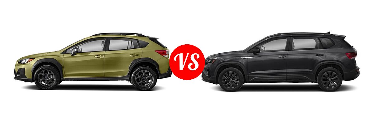 2022 Subaru Crosstrek SUV Sport vs. 2022 Volkswagen Taos SUV S - Side Comparison