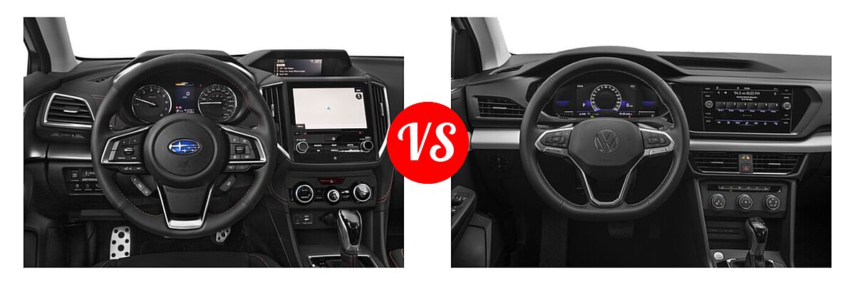 2022 Subaru Crosstrek SUV Limited vs. 2022 Volkswagen Taos SUV SE - Dashboard Comparison