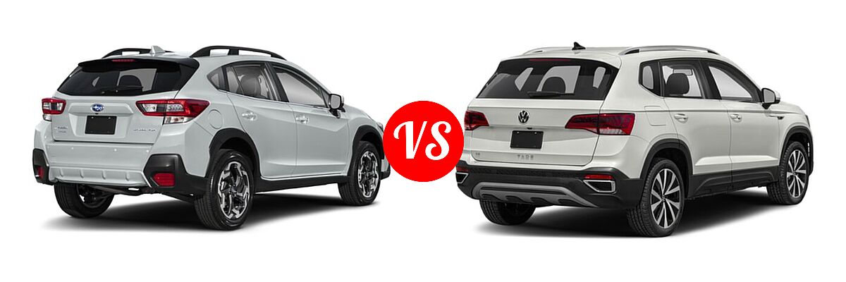 2022 Subaru Crosstrek SUV Limited vs. 2022 Volkswagen Taos SUV SE - Rear Right Comparison