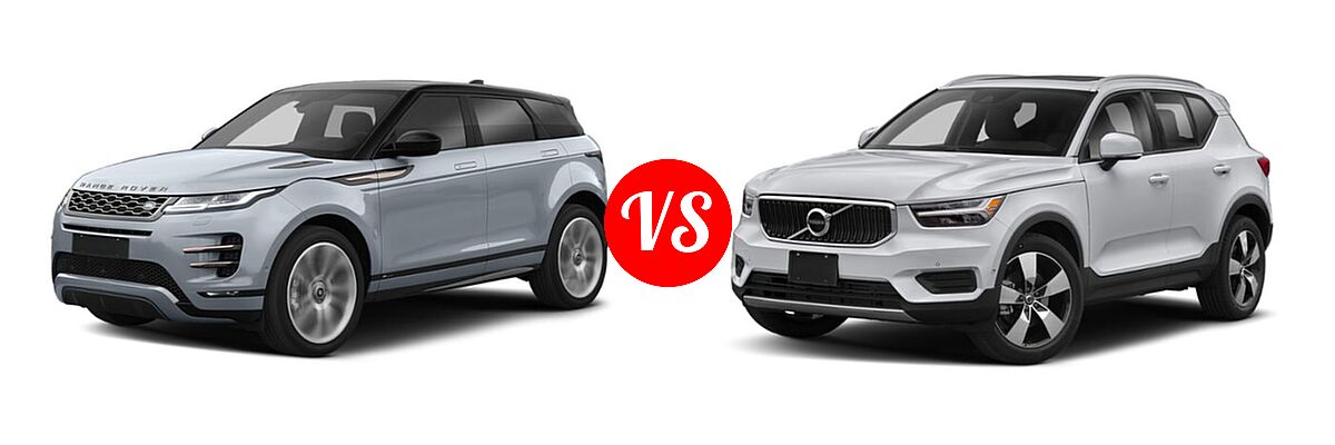 2022 Land Rover Range Rover Evoque SUV S / SE vs. 2019 Volvo XC40 SUV Momentum / R-Design - Front Left Comparison
