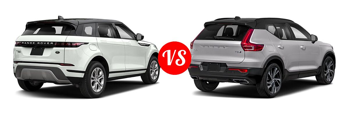 2022 Land Rover Range Rover Evoque SUV S / SE vs. 2019 Volvo XC40 SUV R-Design - Rear Right Comparison