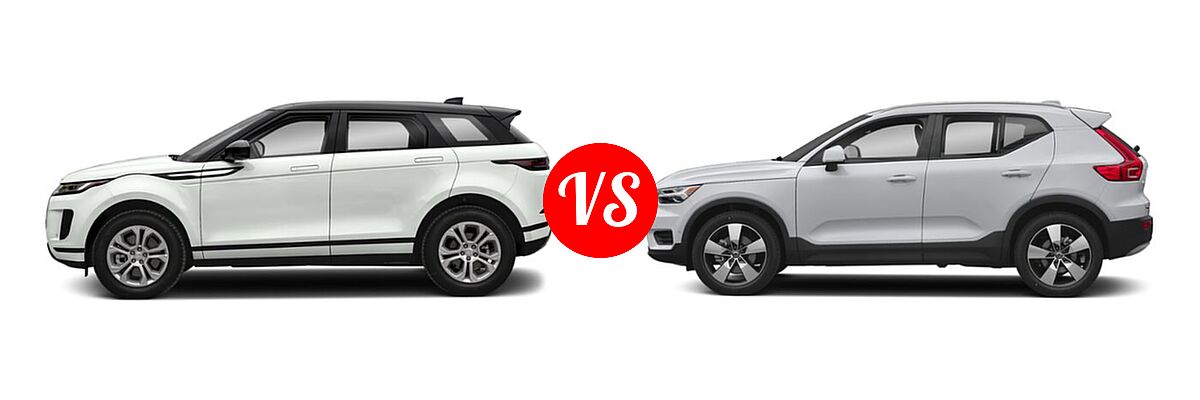 2022 Land Rover Range Rover Evoque SUV S / SE vs. 2019 Volvo XC40 SUV Momentum / R-Design - Side Comparison