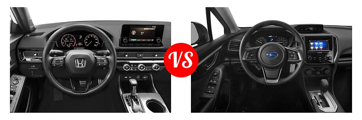 2022 Honda Civic Sedan Sport vs. 2022 Subaru Impreza Sedan 4-door CVT / 4-door Manual - Dashboard Comparison