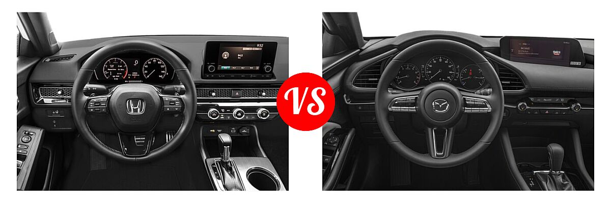 2022 Honda Civic Sedan Sport vs. 2022 Mazda 3 Sedan Preferred - Dashboard Comparison
