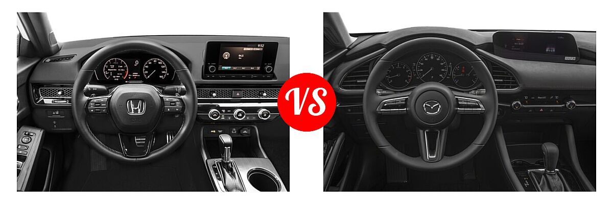 2022 Honda Civic Sedan Sport vs. 2022 Mazda 3 Sedan Select - Dashboard Comparison